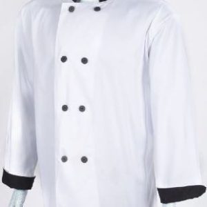 STYLE 2040 Chef Coat (White & White Black)